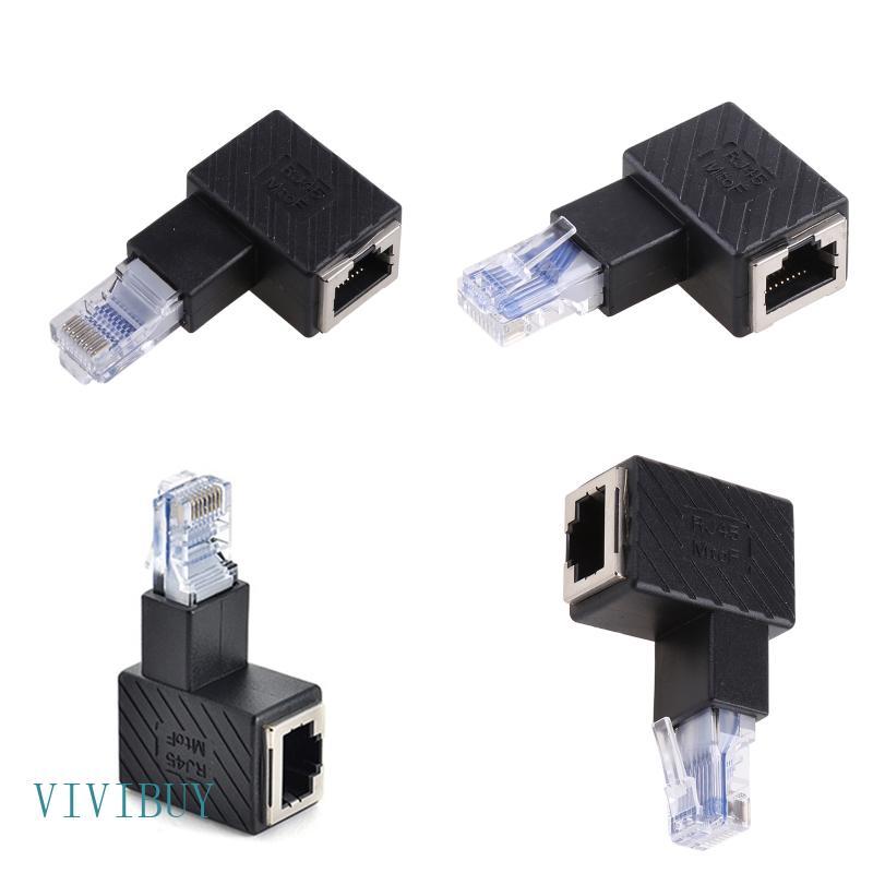VIVI 90 ° Acoplador RJ45 LAN Ethernet Fêmea Para Adaptador Extensão Ele