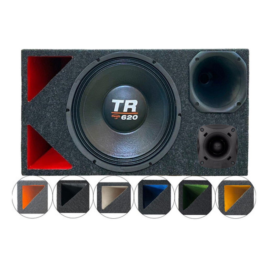 CAIXA TRIO DUTO TRIANGULO COLORIDO WOOFER 12 POL TRITON TR620 JBL em Oferta na Shopee