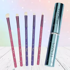 Kit de Pinceis para Maquiagem e Estojo - Princesas - 6 Itens - 1 unidade - Disney Original - Rizzo