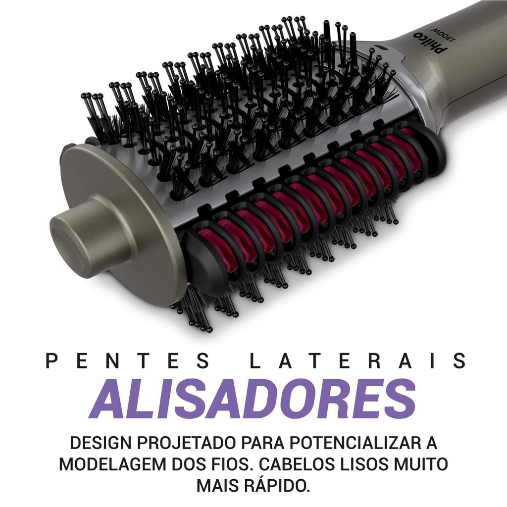 Detalhes do Escova Secadora Philco Bivolt 1300W Multicerdas 4 em 1 PES30