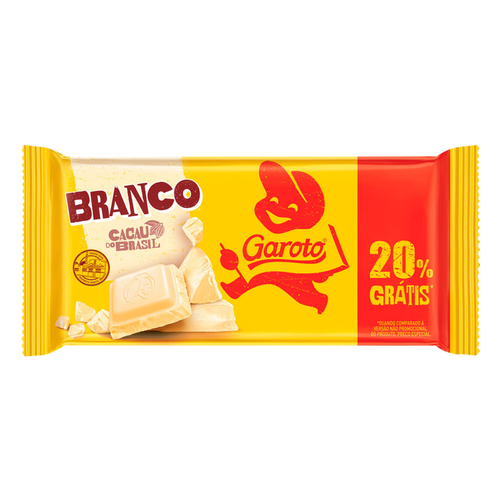 Chocolate Garoto Branco 80g Ganhe 20%