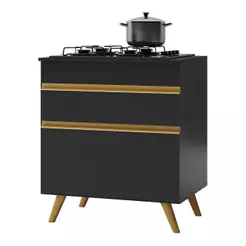 Balcão para Cooktop 70cm 1 Porta 1 Gaveta Multimóveis Preto
