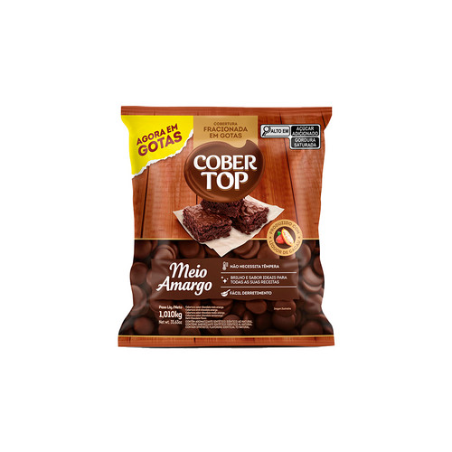 Cobertura Fracionada Chocolate Meio Amargo 1,01kg Cobertop em Oferta na Shopee