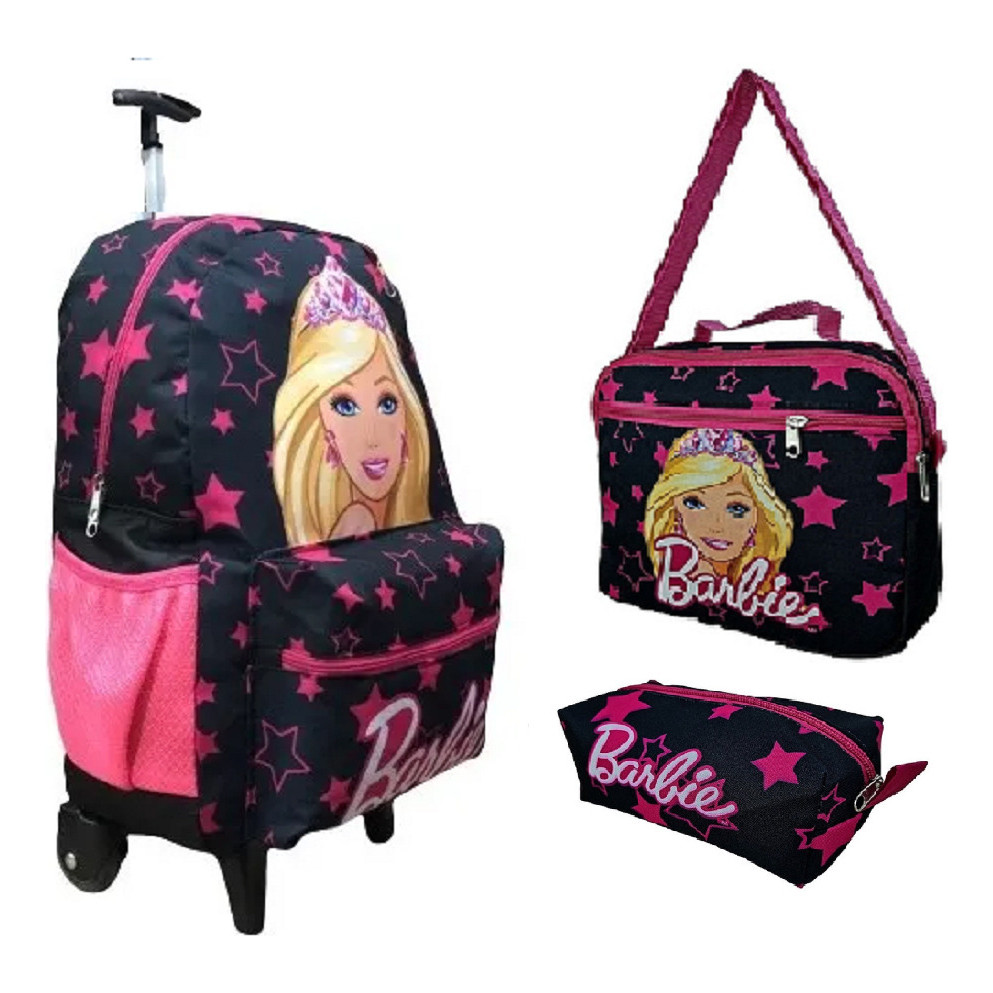 Mochila Barbie Feminina Infantil Rodinhas Bolsa Escolar