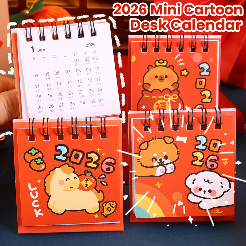 [Envio 24 Horas] Decoração De Mesa De Escritório Doméstico De Ano Novo | Mini Calendário Bonito Dos Desenhos Animados Co