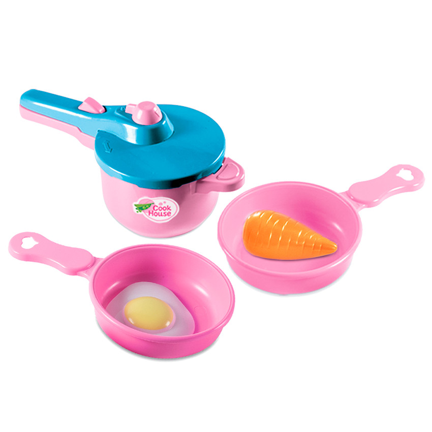 KIT C 3 PANELA DE PRESSAO PANELA COM OVO PANELA COM CENOURA BRINQUEDO FAZ DE CONTA MENINAS
