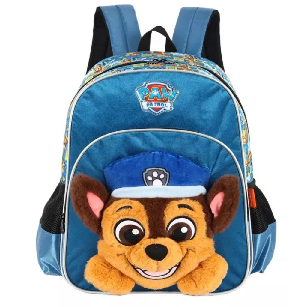 Mochila Costas Infantil Escolar Pelucia Patrulha Canina Chase Luxcel