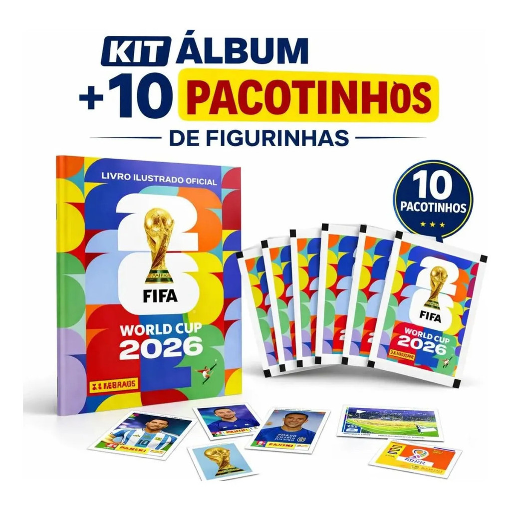 Album Oficial Copa do Mundo 2026 Complete seu álbum - Album Capa Mole + 54 Figurinhas