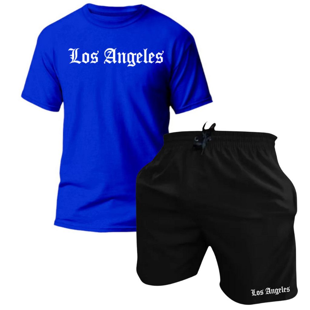 Kit Camisa Masculina E Short Masculino Estampado Lançamento