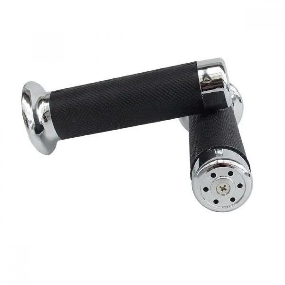Par Manopla Punho Custom Moto Universal Ponteira Cromada - Pro Tork