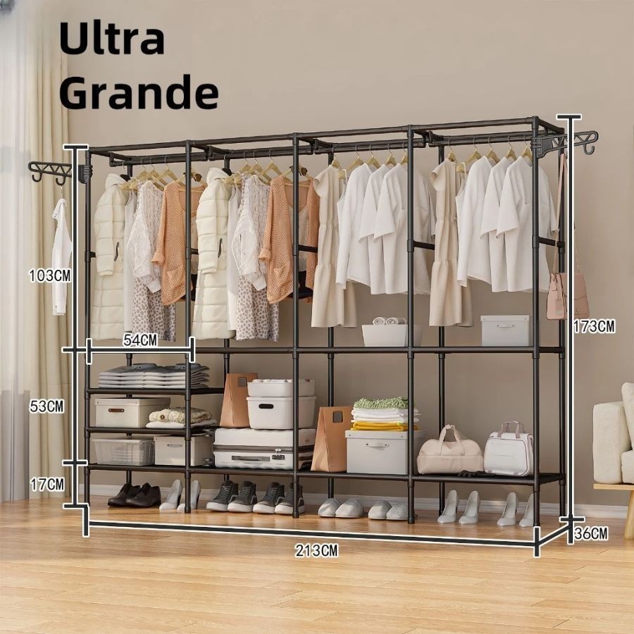 Roupeiro Guarda Roupa Portatil Cabideiro Arara Para Roupa Sapateira Organizador Multiuso Armário