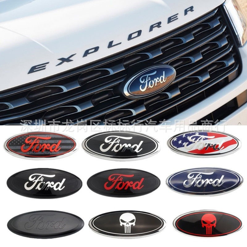 [Ford] Logotipo Adesivo de 17,5CM * 7CM com Emblema Frontal e Traseiro para F150 F250 Explorer 7 Polegadas 0841