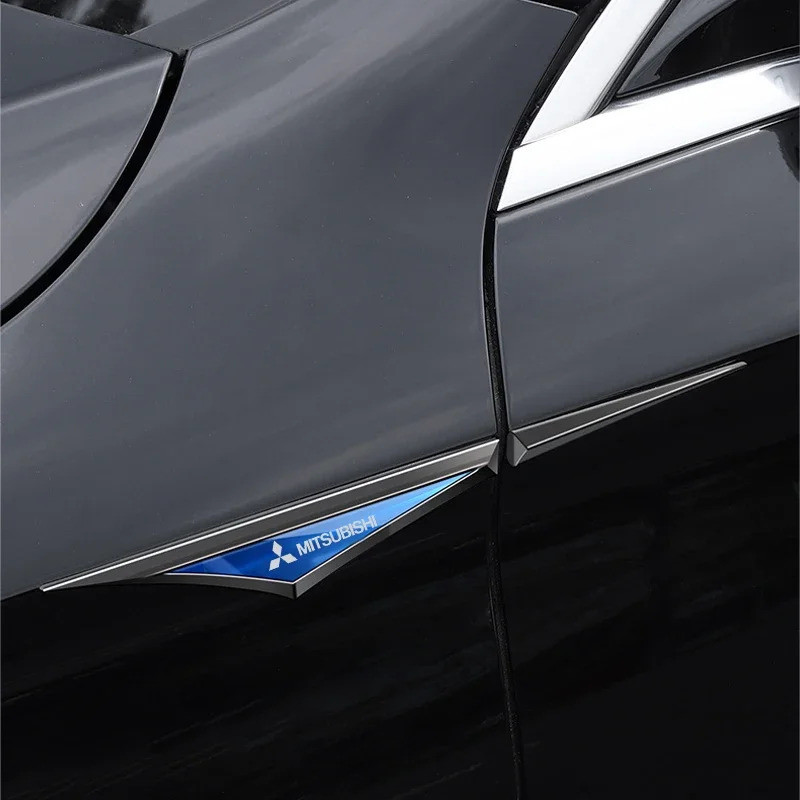 2 Peças para Mitsubishi Lancer Outlander Pajero ASX Outlander Eclipse Cross Ralliart, Emblema Lateral de Carro em Liga,