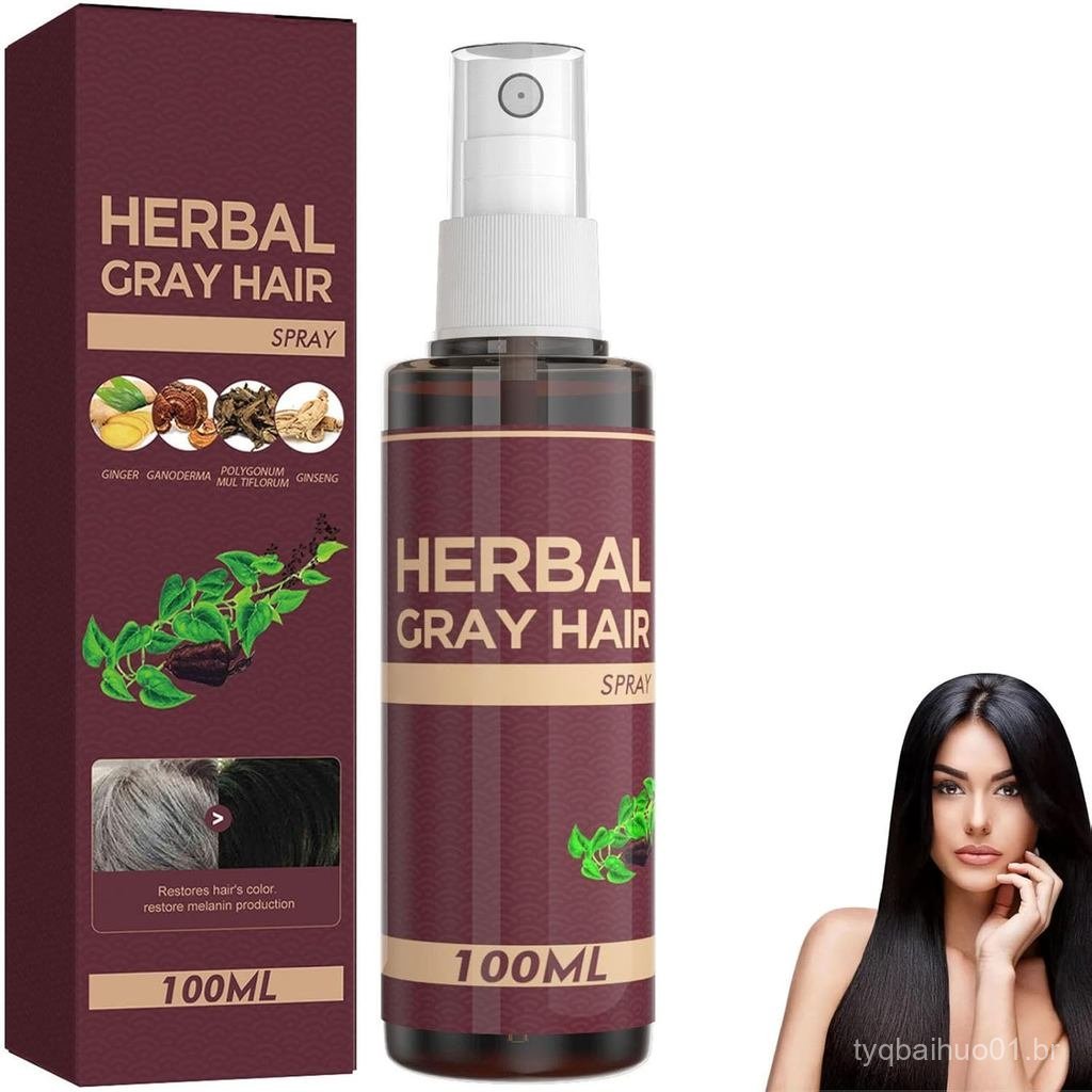 Spray Herbal para Cabelos Grisalhos, Condicionador Escurecedor de Cabelos, Spray Escurecedor Herbal (1 unidade)
