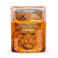 Ração Úmida Special Cat Ultralife para Gatos Castrados Sabor Frango ao Molho 85g