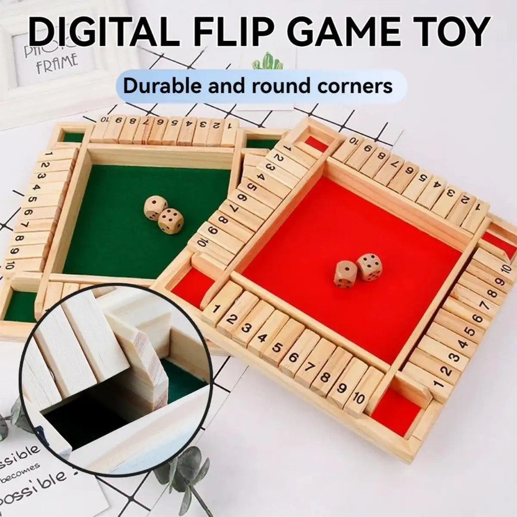 Creative Shut The Box Dice Game Large Wooden Smart Game Indoor Classic Family Math Game Board Number