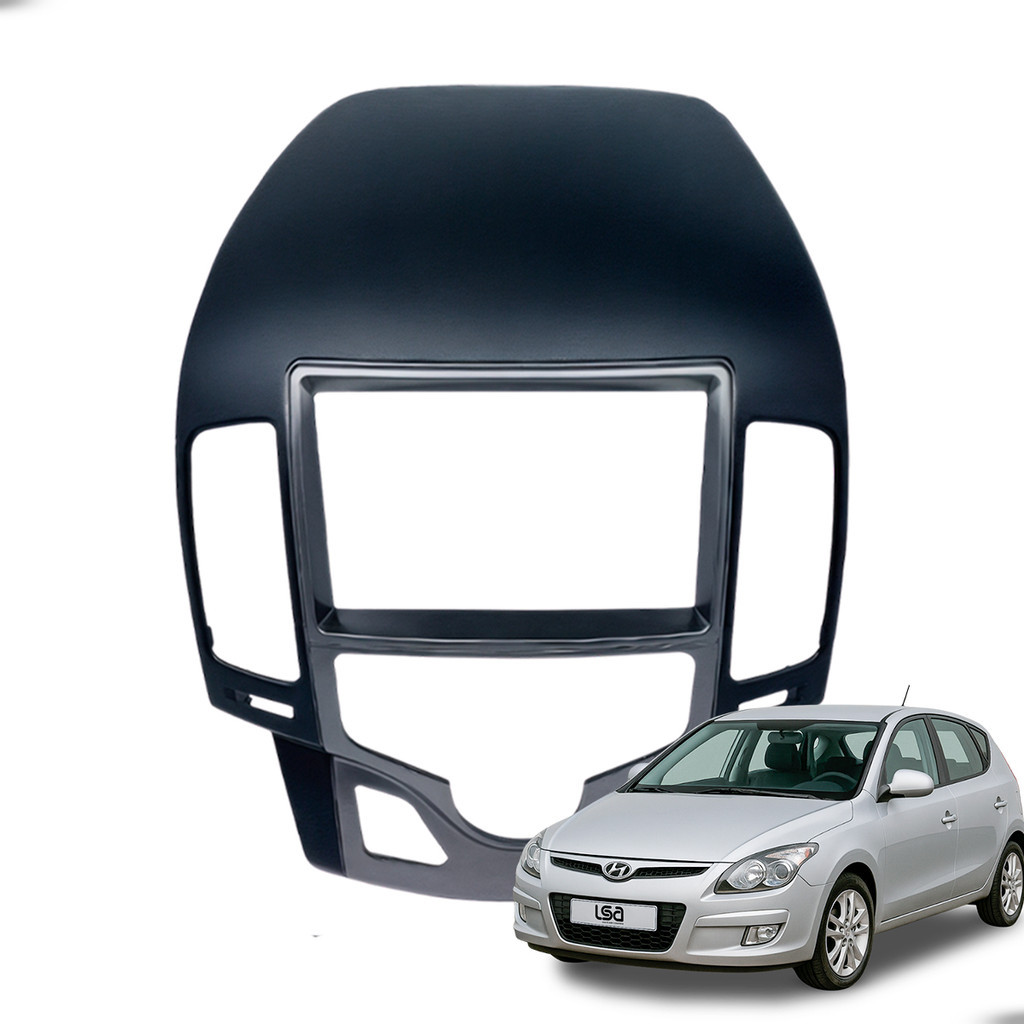 Moldura Automotiva 7 Polegadas MP5 Fiamon Hyundai i30 2009-2012 Ar Digital Cor Preta Alta Resistência Encaixe Perfeito