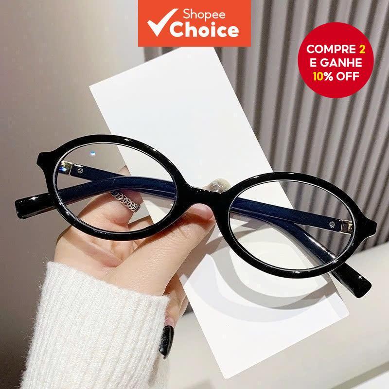 Escolha Estilo Coreano Moda Pequena Armação Oval Óculos Feminino Anti Radiação Retro