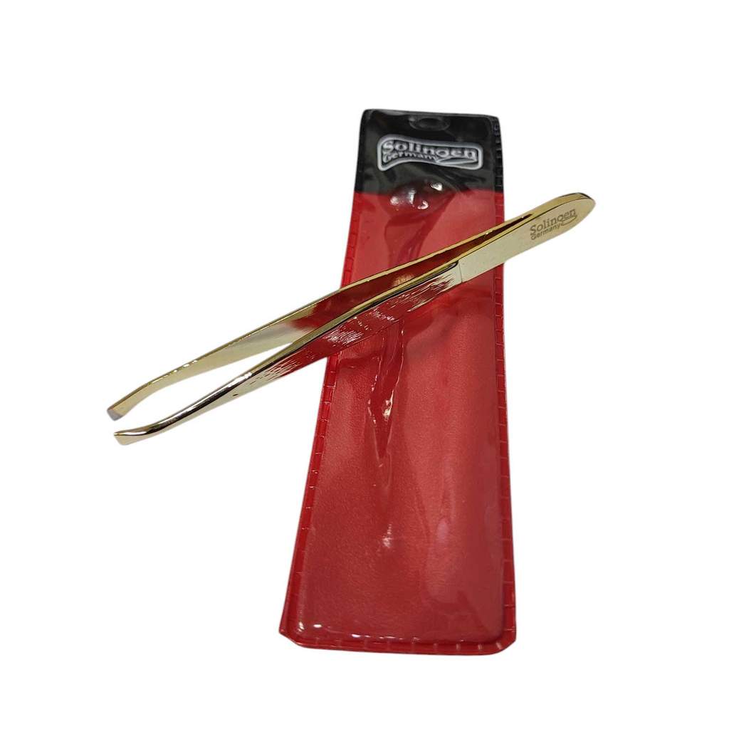 Pinça Designer Sobrancelha Solingen Reta Estreita Slim Ergonômica Linha Gold em Oferta na Shopee