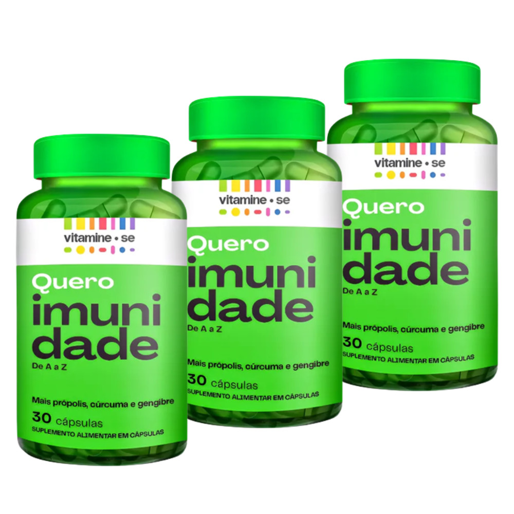 3 Uni Vitamine-Se Quero Imunidade Polivitamínico 30 Cápsulas