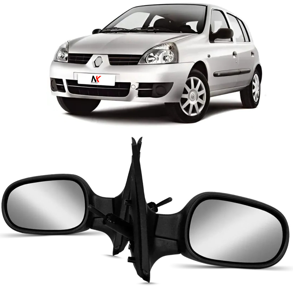 Par/Un Retrovisor Manual Clio 2000 2001 2002 á 2012 Com Controle