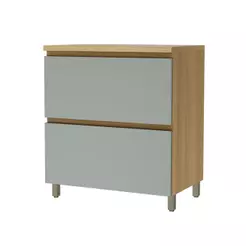 Balcão Cozinha Rainha MDF 1 Porta 1 Gaveta Nature Verde - Nesher