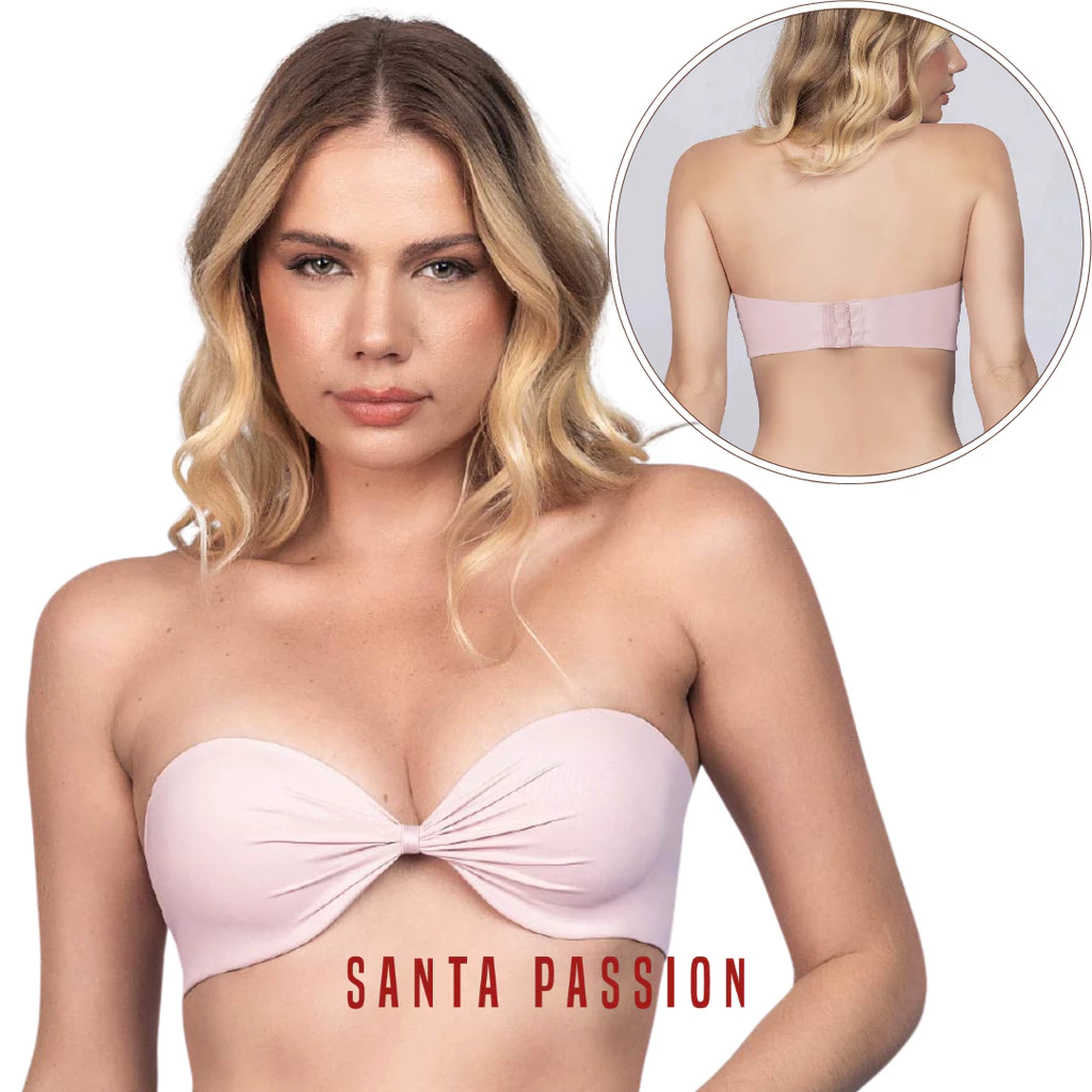 Sutiã Santa Passion Tomara que Caia com Bojo e Aro Liso de Alta Sustentação Push Up Confortável