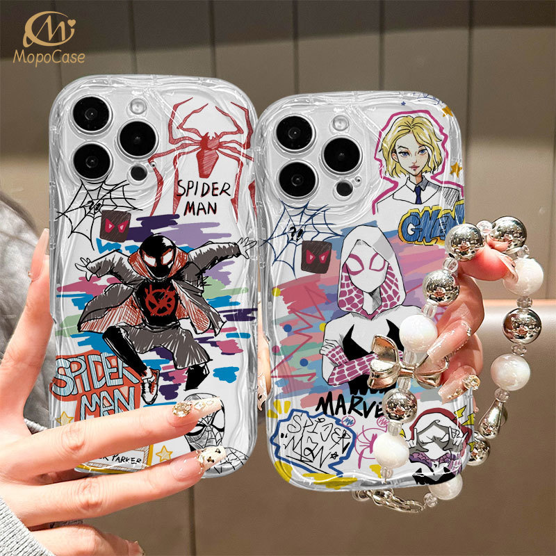 Capa Para Samsung A56 A36 A55 A54 A16 A15 A14 A05 A51 A52 A34 A35 A32 A13 A12 A04E Rua Homem-Aranha Caso De Telefone Mop