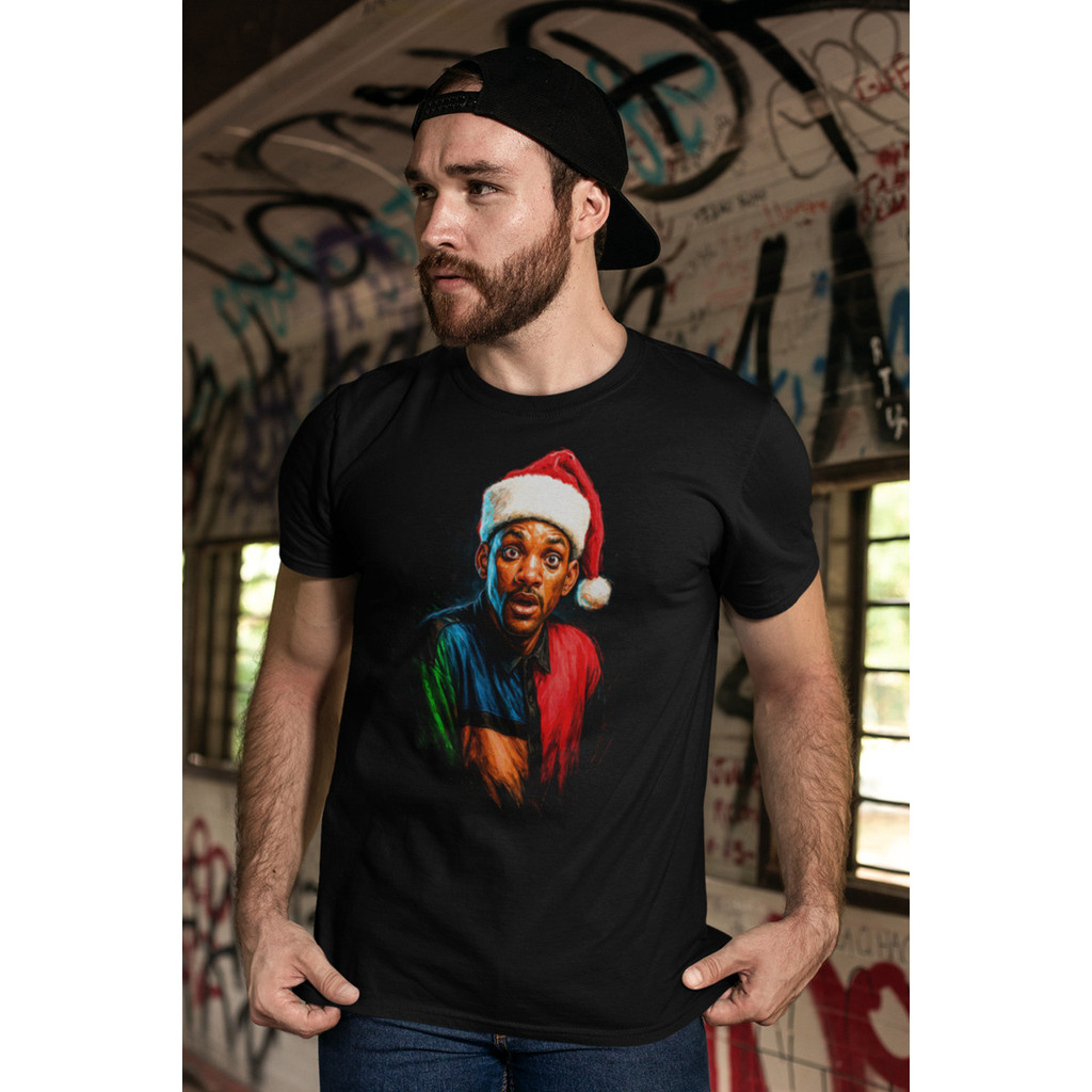 Camiseta Natal Natalino Will Smith Hip Hop Rap Noel Dark Dtf