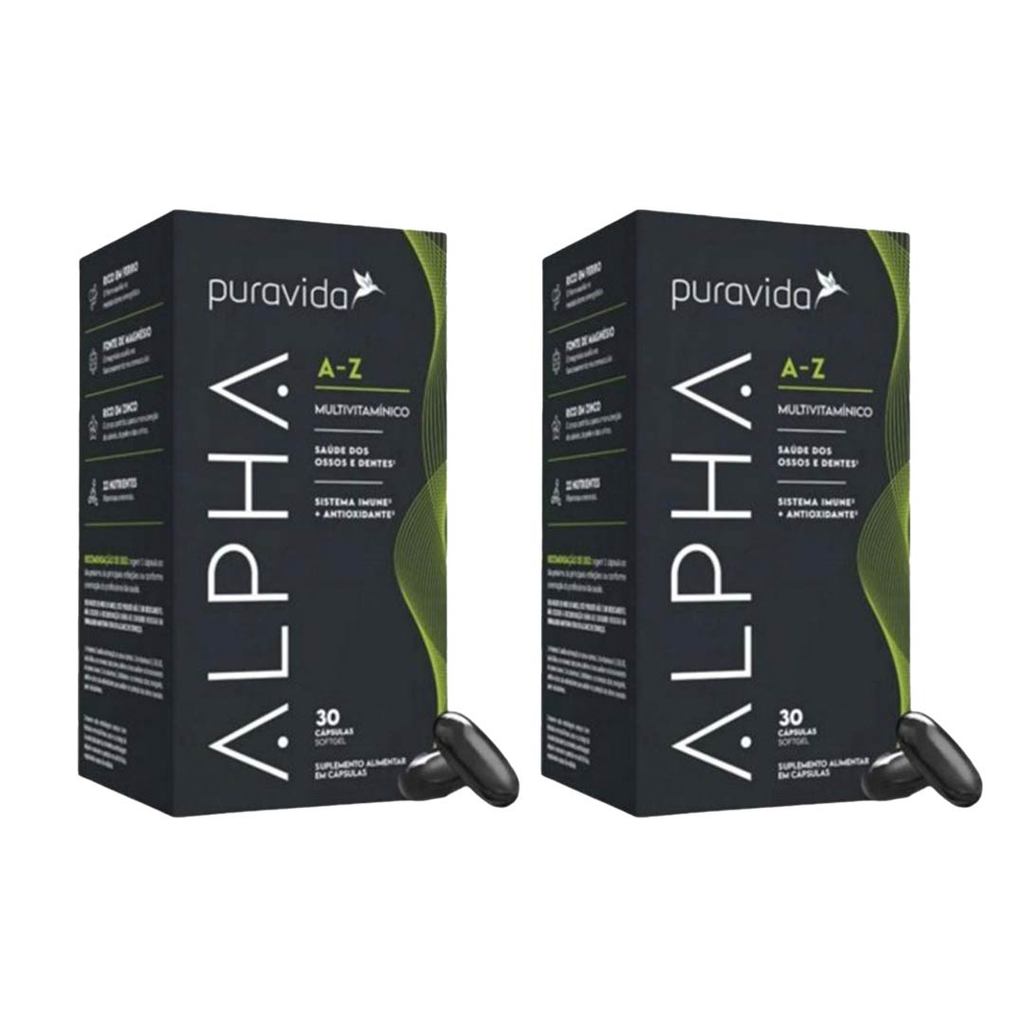 Kit 2 Alpha A-Z Suplemento - 30 Caps - Puravida