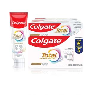 Creme Dental Colgate Total Original Mint Prevenção Ativa 90g 6 unidades em Oferta na Shopee
