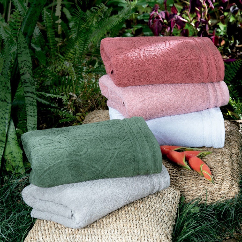 Atlântica - Toalha De Banho Elos 100% Algodão Penteado, Tamanho Grande 75 x 150 cm, Absorção Rápida, Extra Macia - Elos em Oferta na Shopee