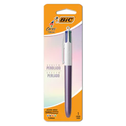 Caneta esferográfica 1.0 retrátil Roxa Perolada 4 cores Bic