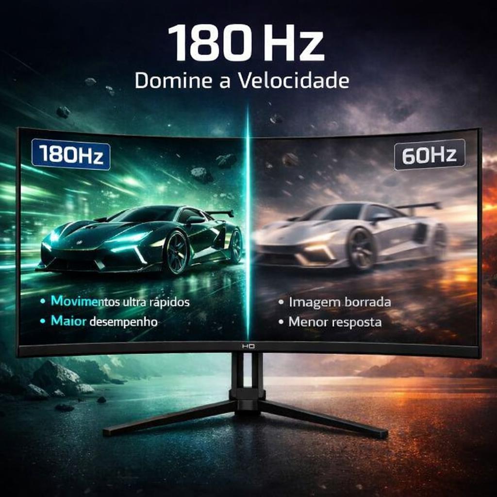 Monitor Gamer HQ Ultra 32" Curvo 1ms, 180Hz, Quad HD (QHD) - 2560x1440, AMD FreeSync, HDMI, DP, HQ32C180 — imagem 2 de 2