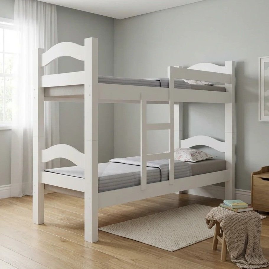 Beliche Solteiro 100% MDF com Grade de Segurança Absolut Branco Branco