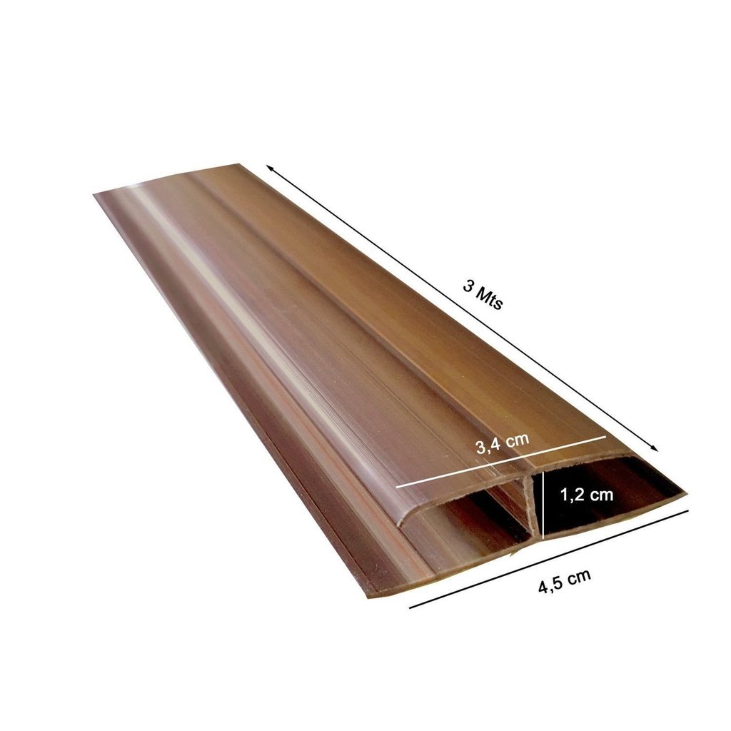 Emenda Rígida PVC Perfil H 4,5CMX3M Imbuia Bariri Marrom Imbuia · foto 2