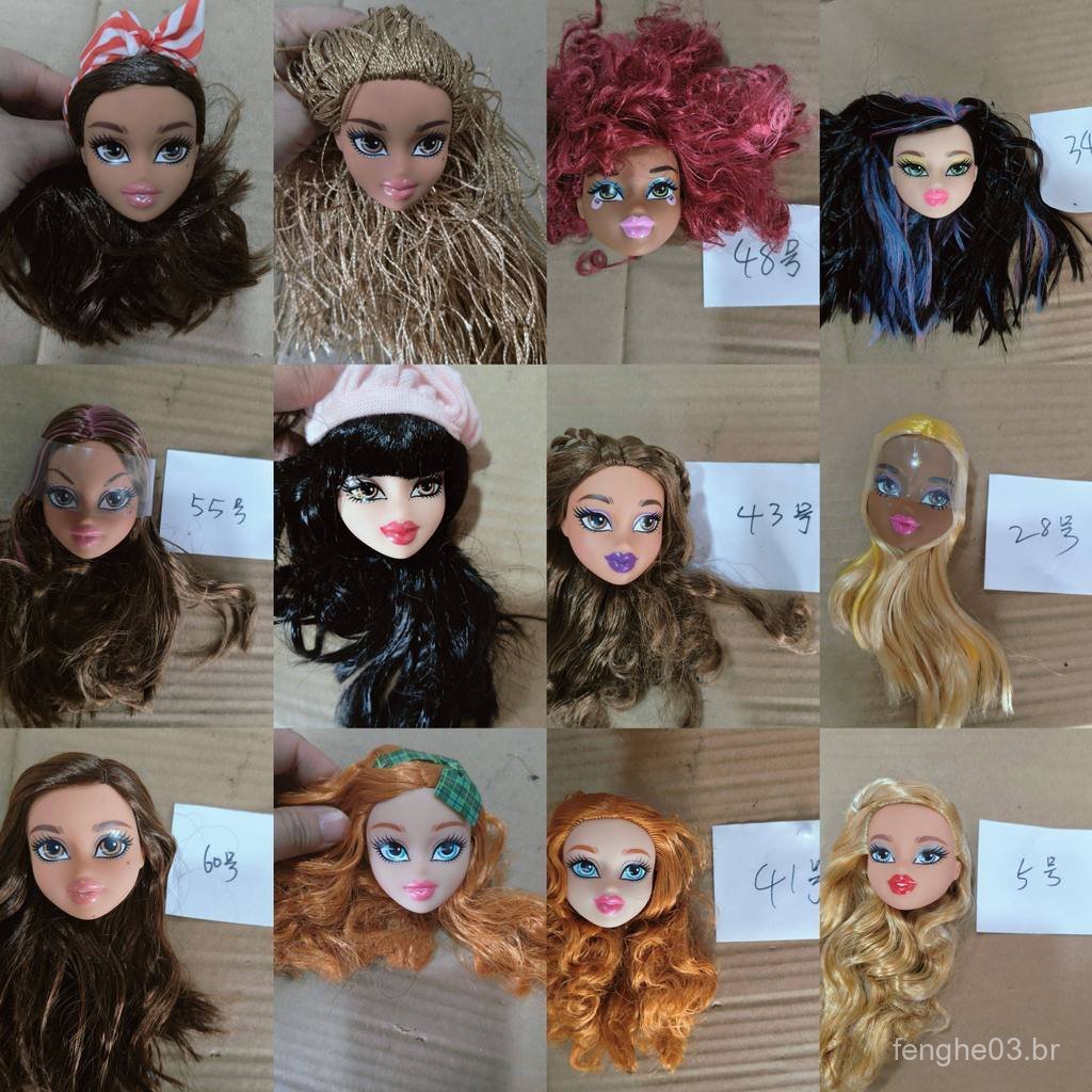 Boneca Bez original solta, cabeça de boneca com maquiagem modificada, acessórios de brinquedo para boneca menina Bez, nú