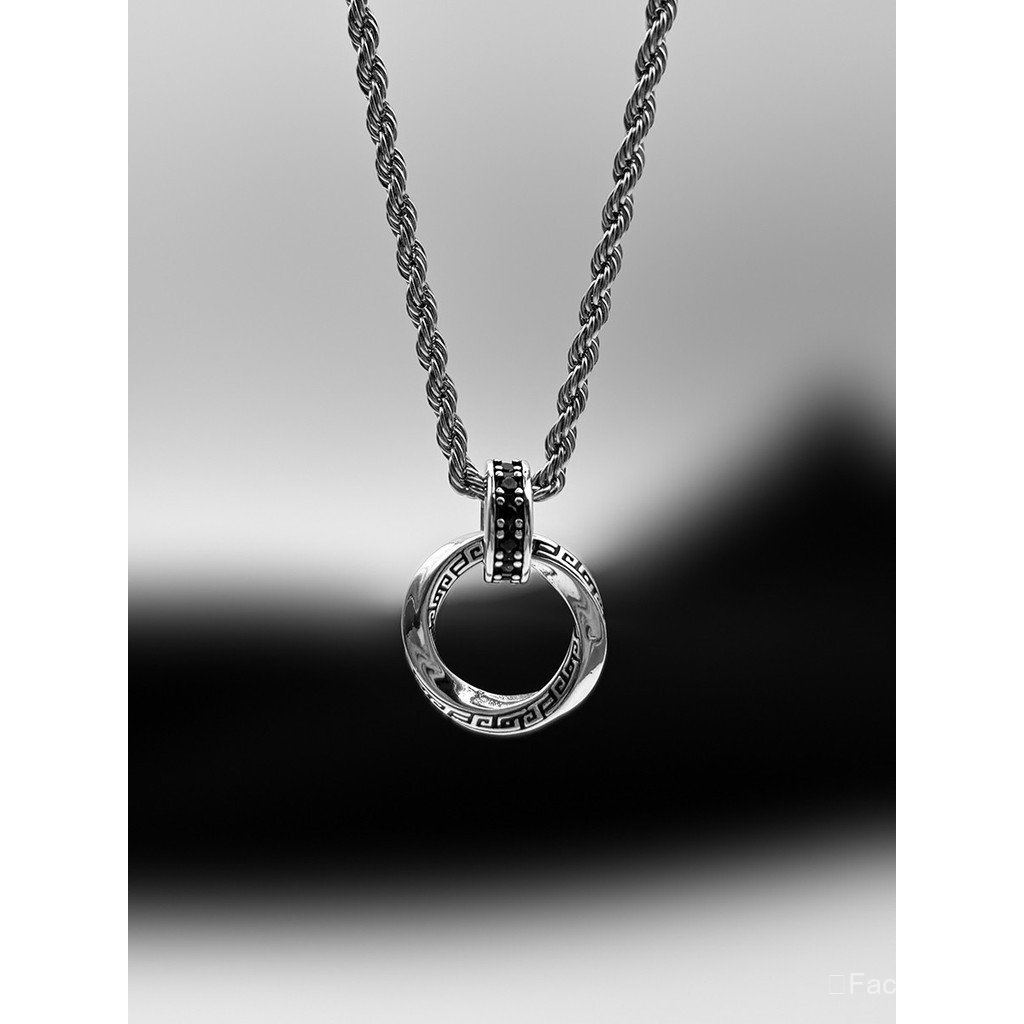Colar de anel Mobius para homens e mulheres, estilo vintage, único e de alta qualidade, pingente hip-hop versátil, moder