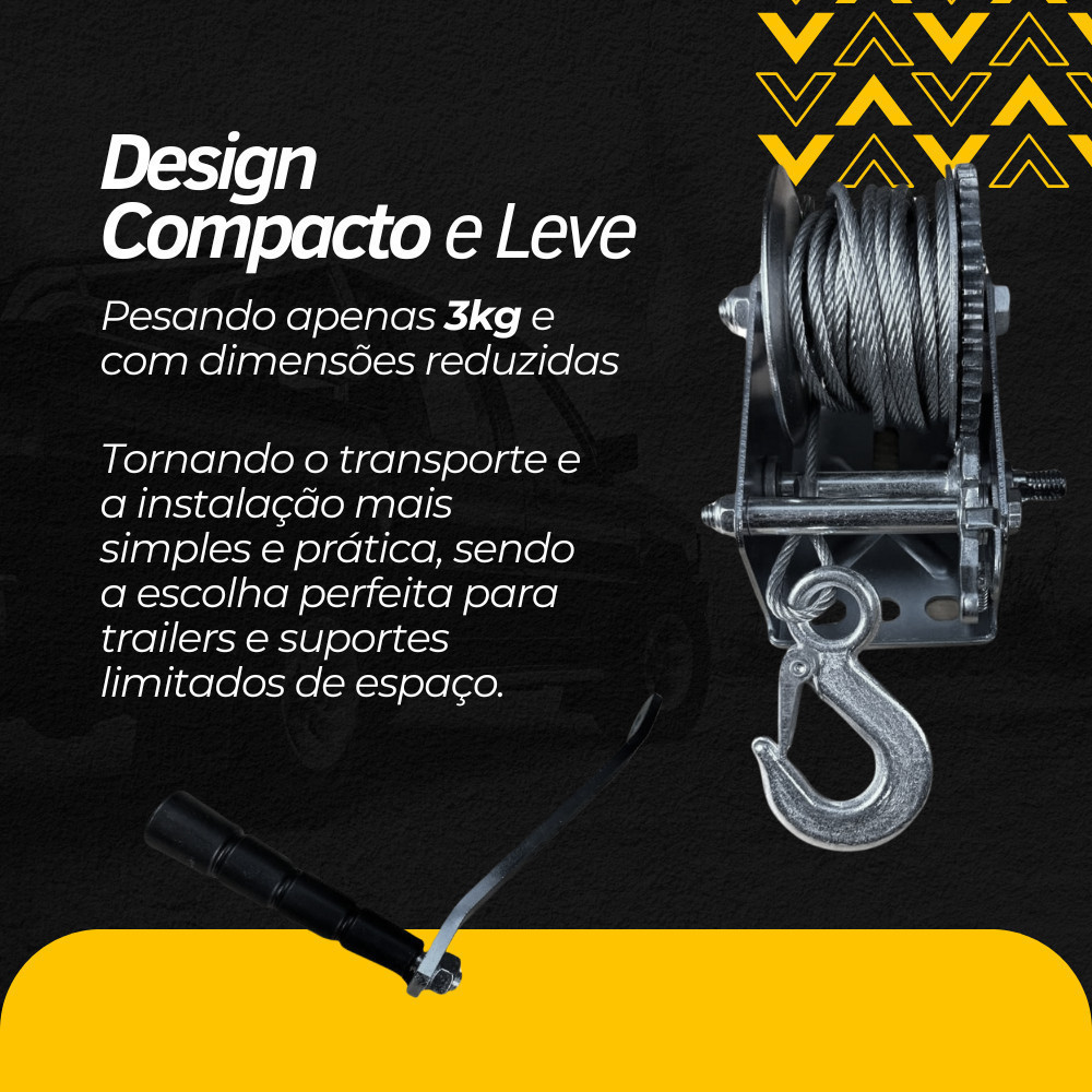 360 Kg Guincho Manual De Catraca Com 8m Cabo De Aço Guincho De Tração Pequeno Para Carreta Lancha Barco Jet Ski Até — imagem 2 de 2