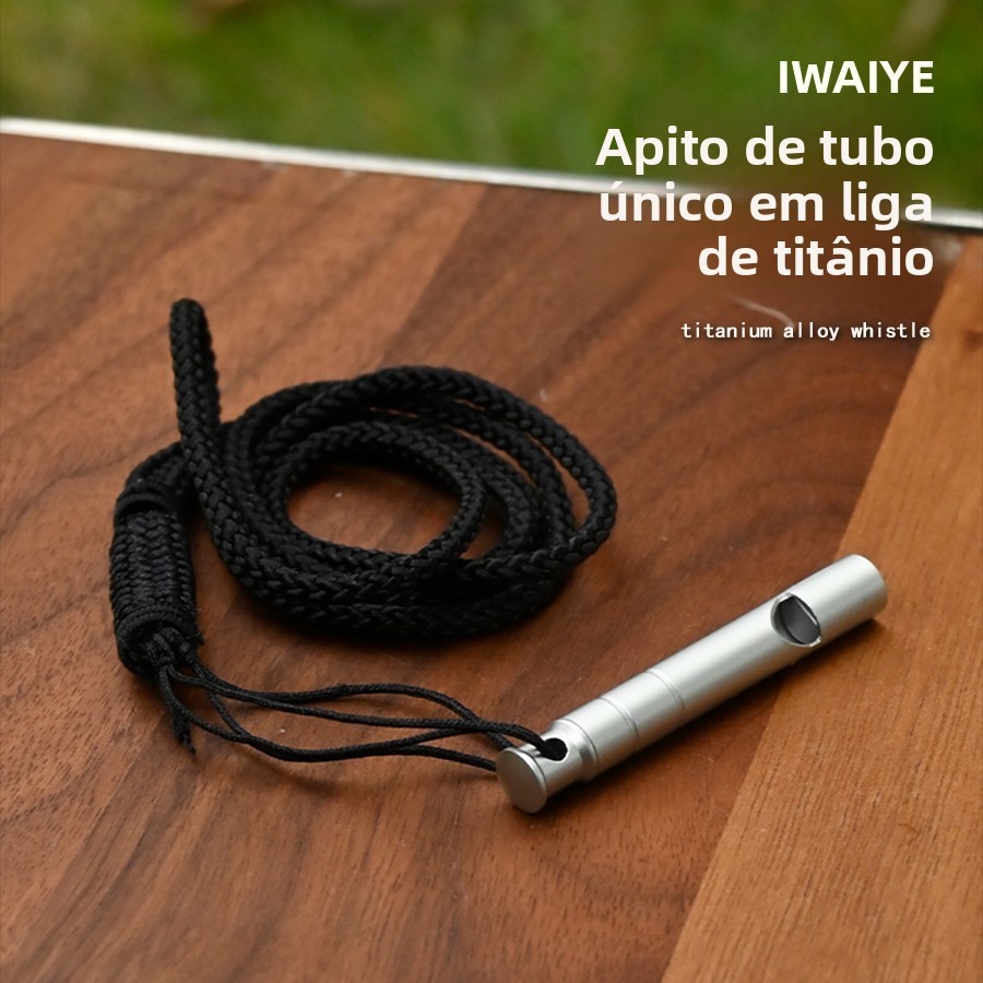 Apito de liga de titânio para sobrevivência ao ar livre, alta frequência, montanhismo, treinamento de emergência, compet