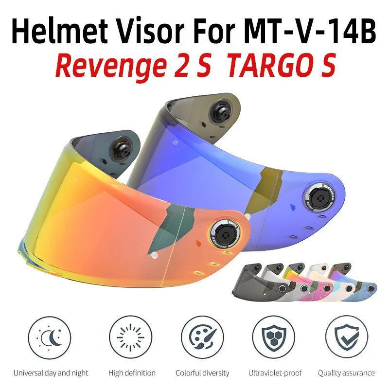 Viseira para Capacete MT-V-14B Revenge 2 S Targo S, Lente de Capacete de Motocicleta, Acessórios ANTI-UV, Capacete Casco