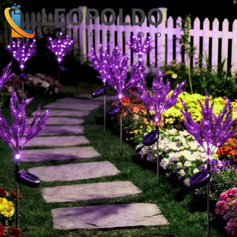 Luz Solar De Lavanda LEOPOLDO , LED Roxa De Design À Prova D'água Para Jardim , Estaca Decorativa