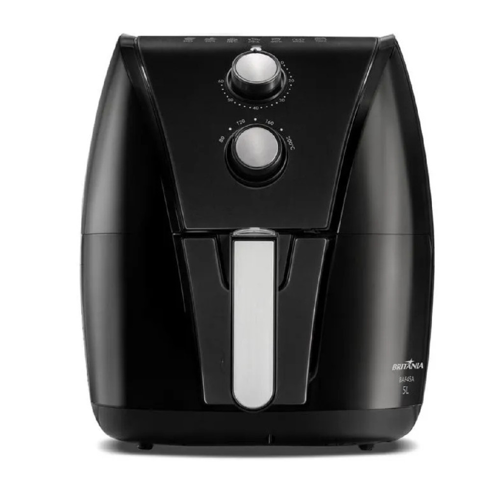 Fritadeira Air Fryer Britânia Baf45a 5L Antiaderente  1500w Cor Preto  Timer de 60 minutos