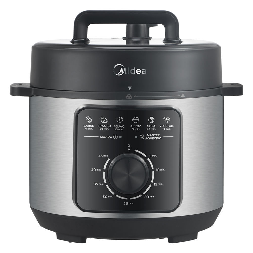 Panela de Pressão Mecânica Preta e Inox 4L Midea