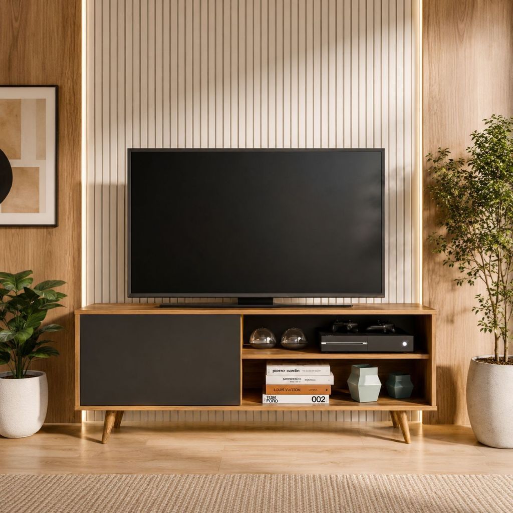 Rack Buffet Acacia Para Tv Até 55 Polegadas 2 Portas Aparador