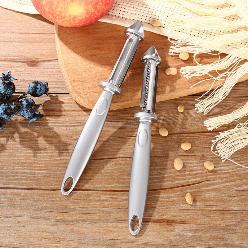 Descascador de aço inoxidável, raspador de batatas para uso doméstico, descascador de frutas, ferramenta multifuncional