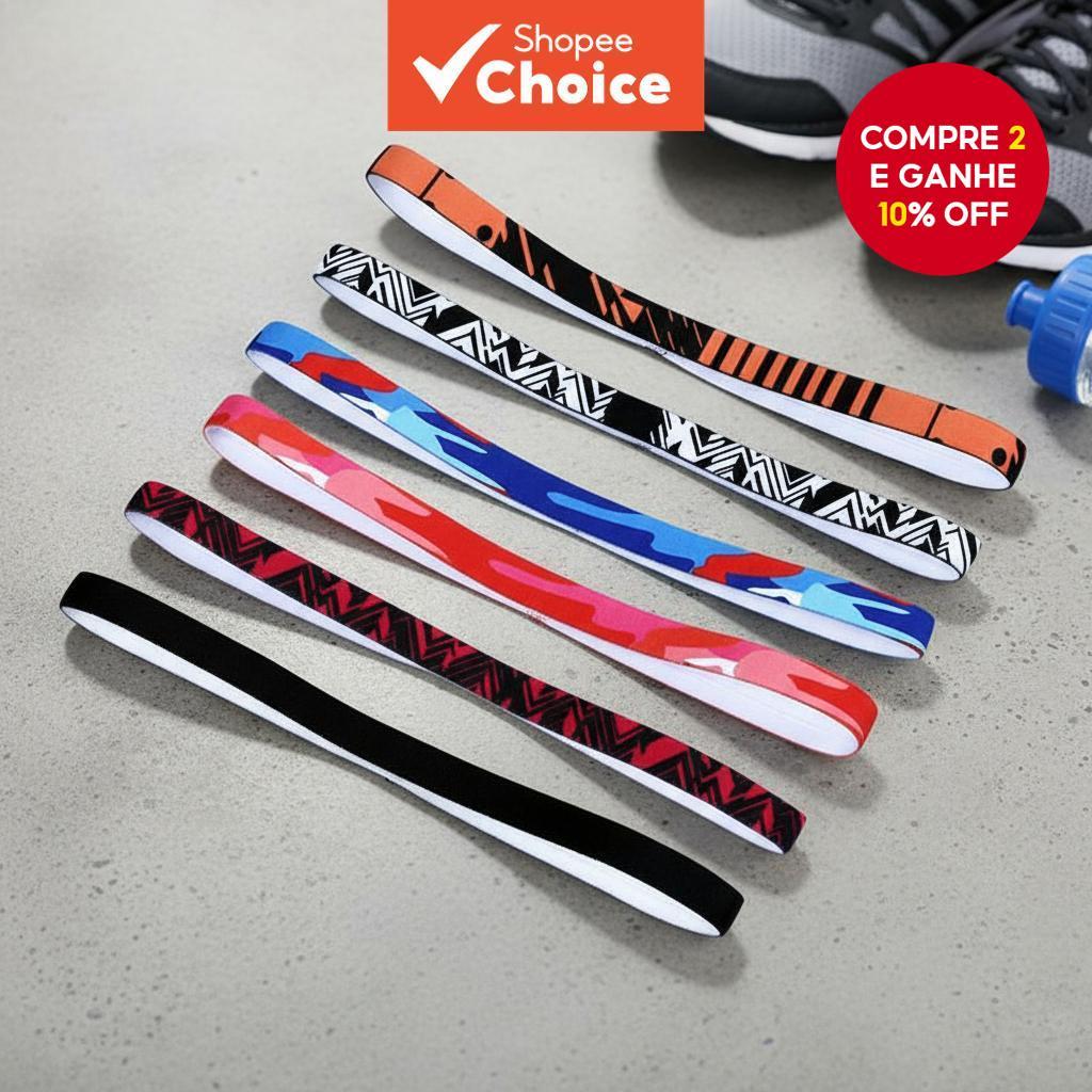  Faixa de Cabelo Unissex para Ioga e Fitness - Faixa Esportiva Antiderrapante de 15mm, Elástica e Respirável