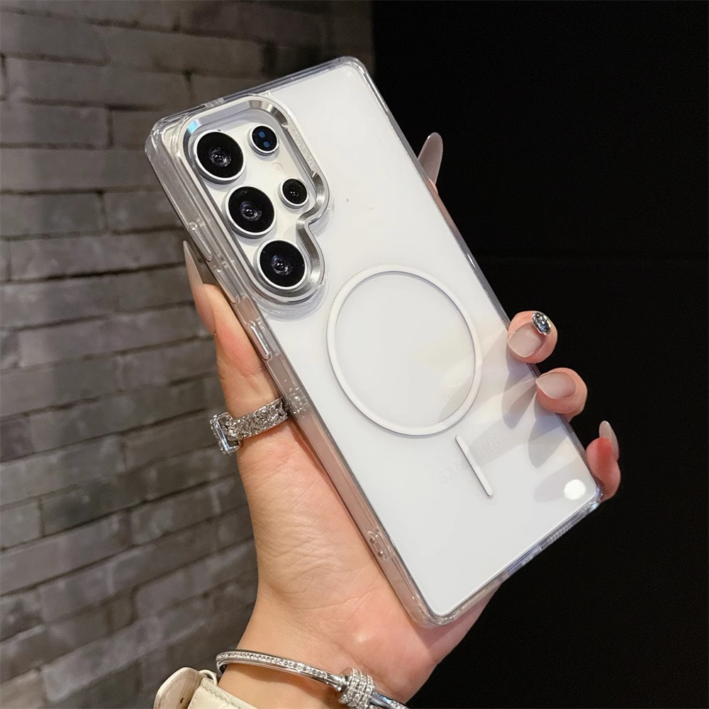 Capa magnética transparente em acrílico para celular Samsung Galaxy A37 S26 A56