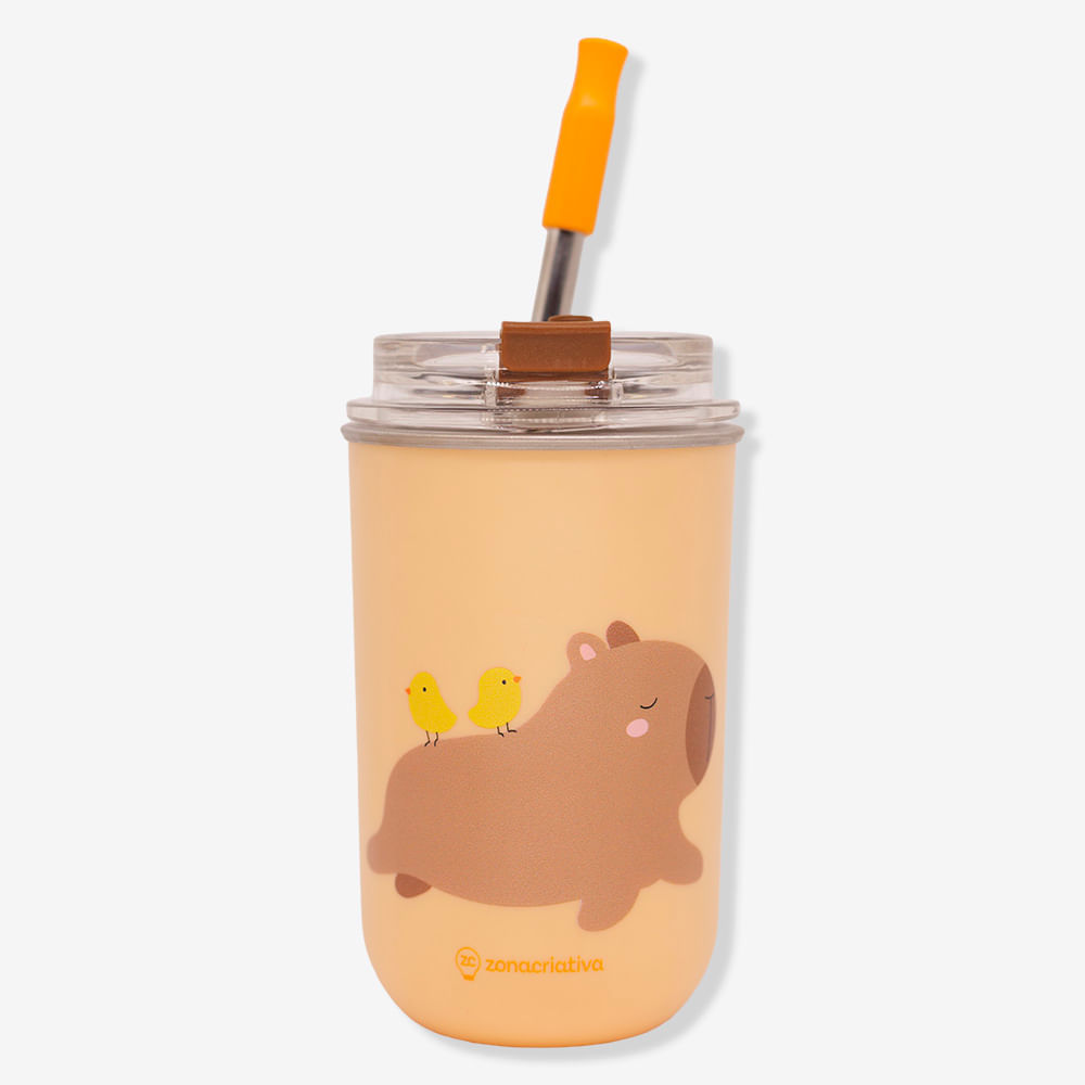 Copo Neo com Canudo Capivara - Zonacriativa em Oferta na Shopee