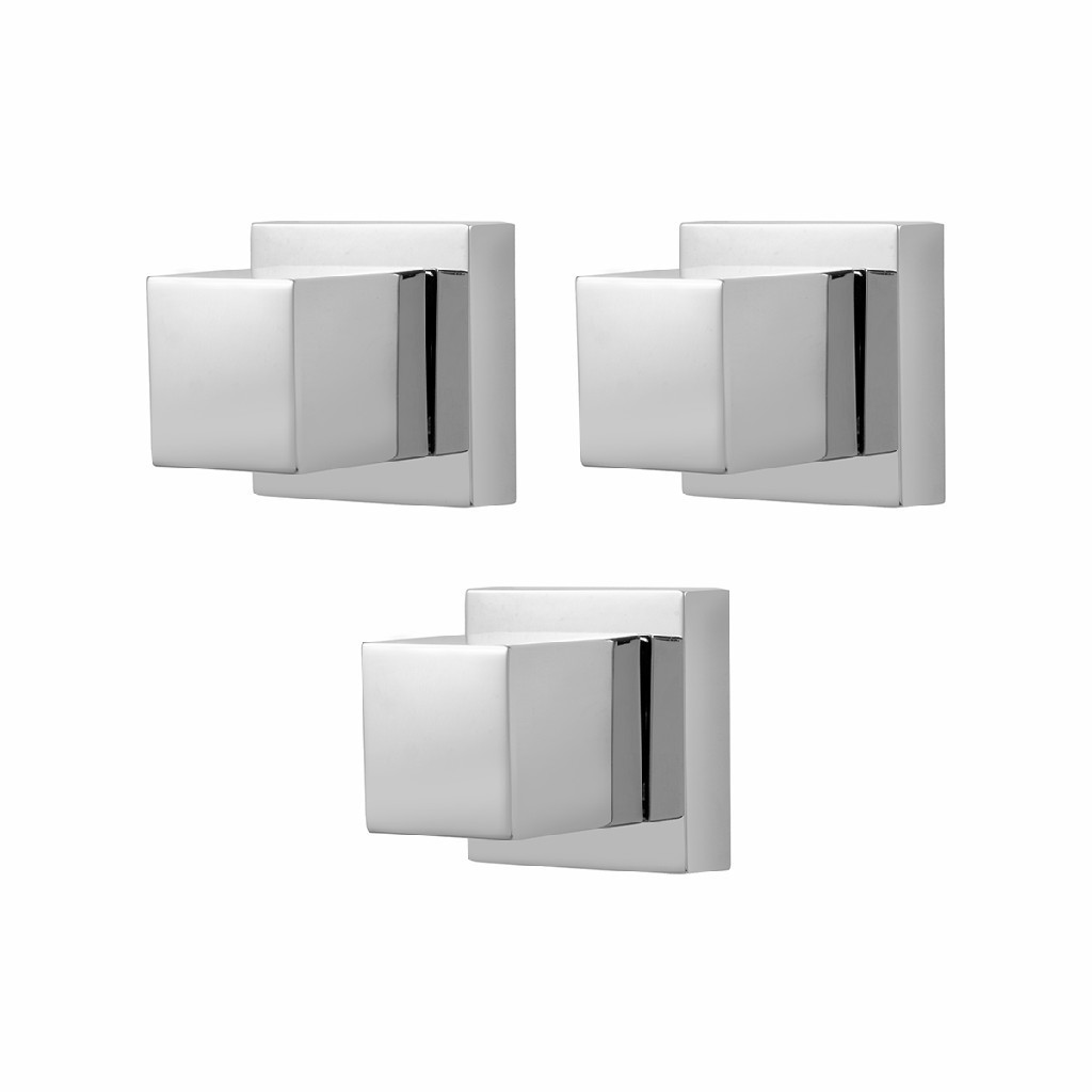 Kit 03 Acabamentos Quadrado Cromado Metal Para Registro Deca em Oferta na Shopee